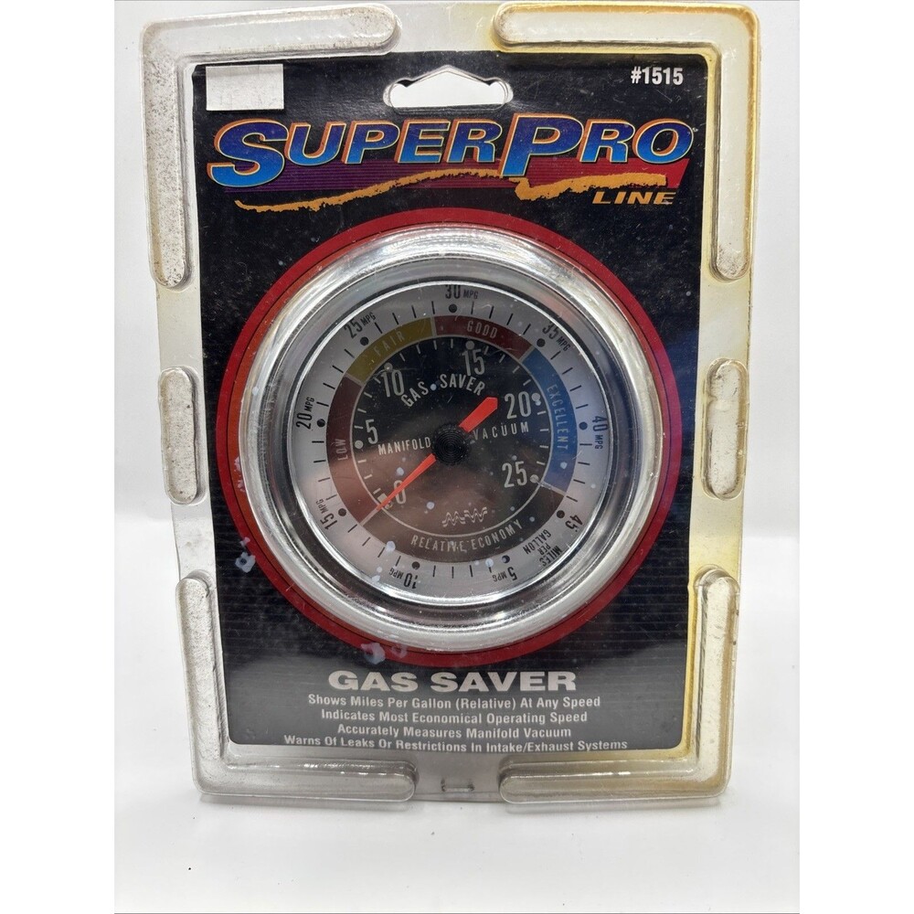 Vintage SuperPro Line Gas Saver Supercharger Pressure Boost/ Vacuum Gauge Open